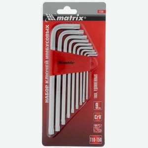Набор ключей имбусовых Matrix Torx T10-T50, 9шт.