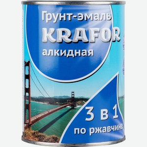 Грунт-эмаль алкидная чёрная 3в1 Krafor по ржавчине, 1кг