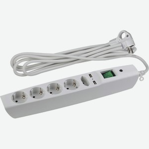 Сетевой фильтр 5 гнёзд Эра SFU-5ES2MB, 2м
