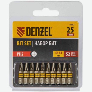 Набор бит Denzel РН2Х25, 10 шт.