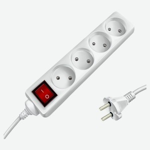 Удлинитель бытовой сетевой СТАРТ 4 розетки 3 метра с выключателем без заземления 220вт