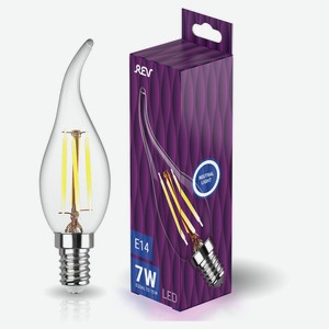 Лампа светодиодная REV DECO Filament свеча на ветру Premium FC37 7Вт E14 4000K