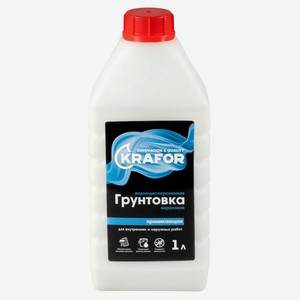Грунтовка акриловая KRAFOR проникающая универсальная, 1 л