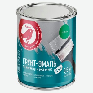 Грунт-эмаль АШАН Красная птица 3 в 1 зеленая, 900 г