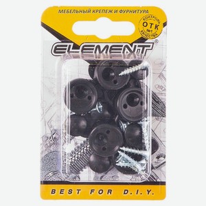 Зеркалодержатель пластиковый Element с шурупами черный, 8 шт