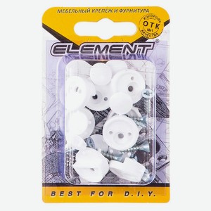 Зеркалодержатель пластиковый Element с шурупами белый, 8 шт