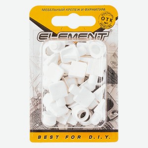 Полкодержатель лопаточка Element 7 мм со втулкой белый, 16 шт