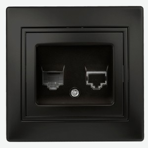 Розетка Intro RJ45 Plano скрытой установки цвет антрацит 1-303-05