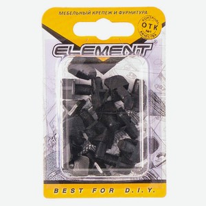 Полкодержатель лопаточка Element 7 мм со втулкой черный, 16 шт