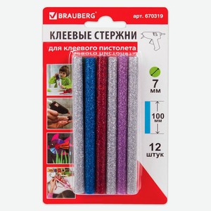 Стержни клеевые BRAUBERG 7х100 мм, 12 шт