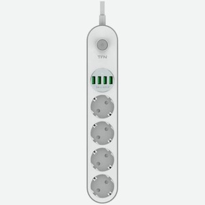 Сетевой фильтр TFN power 6 2м. белый 4 розетки 4xUSB