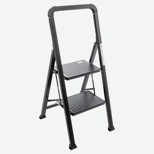 Стремянка Zalger c двумя широкими ступеням серая, 41,5x43,1x86,6 см