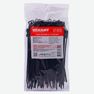 Стяжка нейлоновая Rexant под винт черная 150x3,6 мм, 100 шт