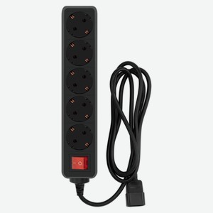 Сетевой фильтр PC Pet AP01006-E-B 5 розеток черный с евророзеткой, 1,8 м