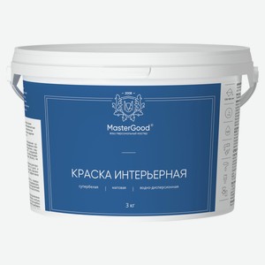 Краска Master Good интерьерная акриловая белая, 3 кг