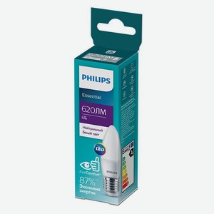 Лампочка светодиодная Philips LED E27 620 Лм нейтральный белый свет, 6 Вт