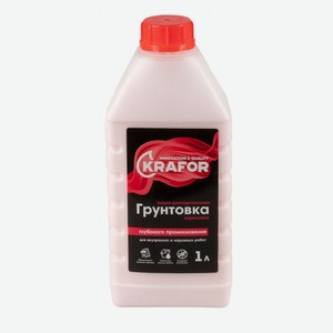 Грунтовка акриловая KRAFOR глубокого проникновения, 1 л