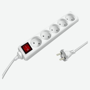 Удлинитель бытовой сетевой СТАРТ 5 розетки 5 метров с выключателем без заземления 2200вт