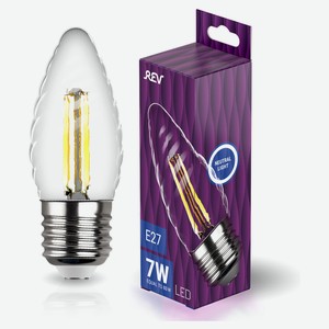 Лампа светодиодная REV DECO Filament свеча витая Premium TC37 7Вт E27 4000K