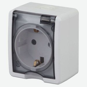 Розетка «Эра» 11-2402-01 2P+E IP54 16A-250В ОУ белый