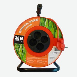 Удлинитель силовой duwi 2х0.75 на катушке 4 гнезда, 30 м