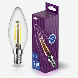Лампа светодиодная REV DECO Filament свеча витая Premium TC37 7Вт E14 4000K