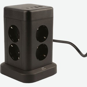 Удлинитель с сетевым фильтром Defender ILS 451, 2 м, 8 розеток, 2 USB-A, 2 USB-C