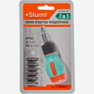 Отвертка трещоточная мини 7в1 Sturm!