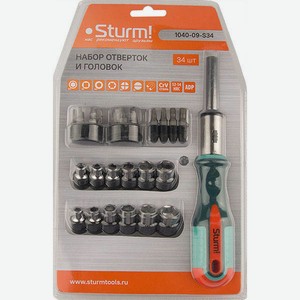 Набор отверток и головок Sturm!, 34 шт.