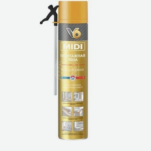 Пена монтажная бытовая V6 Midi всесезонная, 350г