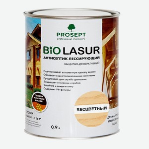 Антисептик лессирующий Prosept Bio Lasur, бесцветный, 0.9 л, готовый состав