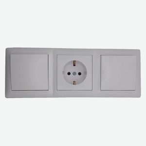 Блок электроустановочный Bylectrica  Стиль , розетка + выключатель, 2 шт, скрытой установки, белый (14821)