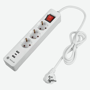 Сетевой фильтр GeoLuK 3 розетки, 2xUSB, 1xType-C (GSF0255)
