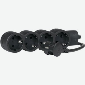 Удлинитель Legrand  Стандарт  4х2К+З, 3 м, черный (695028)