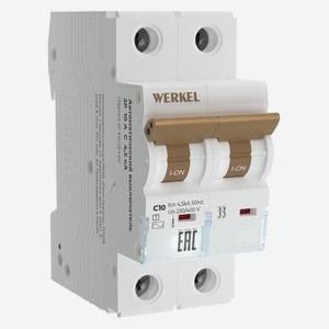 Автоматический выключатель Werkel 2P 10 A C 4,5 ка (W902P104)