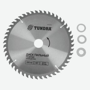 Диск пильный по дереву TUNDRA 250х32 мм, 48 зубьев, кольца 20/32, 16/32, точный рез (1032336)