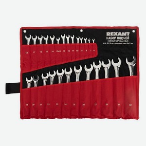Набор ключей Rexant комбинированных, CrV, 6х32 мм, полированный хром, 26 шт (12-5848)