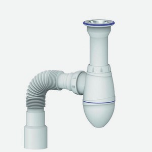 Сифон UNICORN для тюльпана, умывальника, с литым выпуском 1 1/2  (D40), винт 6х80 (A120)