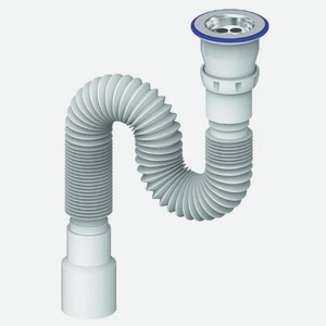 Сифон UNICORN гофрированный, 800 мм, с прикручивающимся выпуском 1 1/2  (D220)