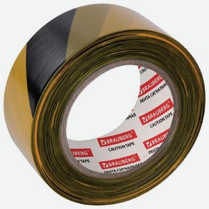 Лента сигнальная Brauberg  Грандмастер , 50 мм х 200 м, желтая/черная (604891)