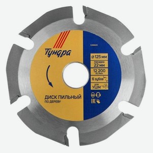 Диск пильный по дереву Тундра 125х22 мм, 6 зубов (5396840)