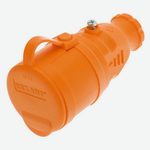 Розетка электрическая Rexant 2Р+РЕ, 1 гнездо, 4000 Вт, 250 В, 16 А, IP44, оранжевая