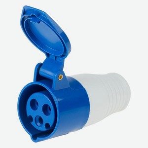 Розетка электрическая Rexant 2P+PE, 1 гнездо, 4000 Вт, 250 В, 16 А, IP44, синяя/белая