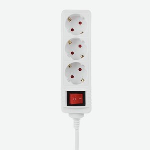 Удлинитель 3 гнезда 3м BY, с зазем, выкл., евро, с защит. шторками,16A,3500Вт
