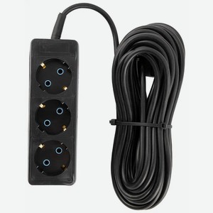 Удлинитель Engy Гранд 10м/3роз. с заземлением (ПВС 3х0 75) черный