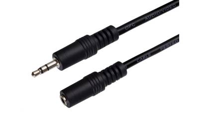 Кабель Jack 3.5mm(M)-Jack 3.5mm(F), 3м, черный PERFEO (J2202)