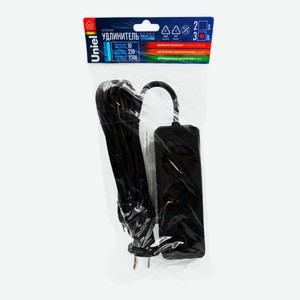 Удлинитель Юниэль Стандарт S-CD3-3 BLACK 3м, 3 гнезда, без заземления, черный 3604; 15