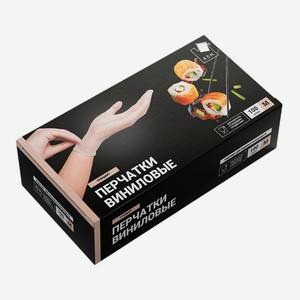 Перчатки виниловые АДМ стандарт, р.М, 100шт
