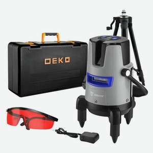Уровень лазерный самовыравнивающийся в кейсе DEKO DKLL02RB PRO SET 2 PREMIUM со штативом 1 м (2 линии, красный луч)