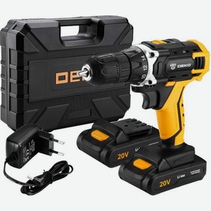 Аккумуляторная дрель-шуруповерт DEKO DKCD20FU-Li SET3 в кейсе + оснастка 13 шт, 20B, 2х1.5Ач, з/у